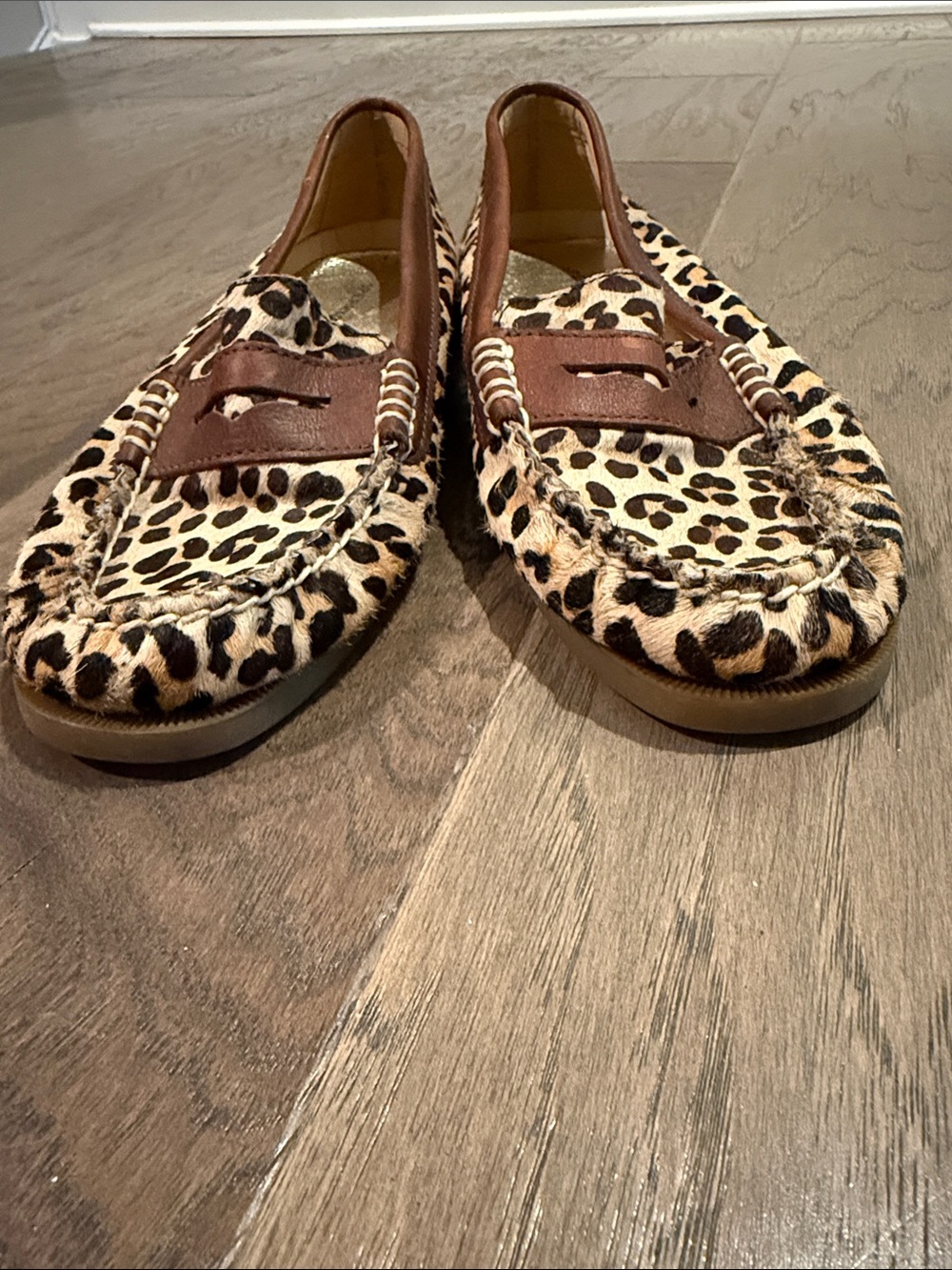 Sperry Top Sider Leopard Print Penny Loafers with Brown Trim, sz 9.5M - Picture 9 of 9